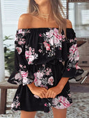 Vestido feminino sexy com estampa e um ombro só.