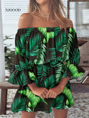 Vestido feminino sexy com estampa e um ombro só.