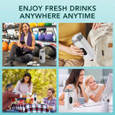 Liquidificador Elétrico Portátil com 6 Lâminas e Capacidade para 2 Copos, Ideal para Viagens, Recarregável via USB, Perfeito para Sucos de Frutas Frescas e Smoothies.