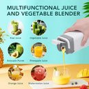 Liquidificador Elétrico Portátil com 6 Lâminas e Capacidade para 2 Copos, Ideal para Viagens, Recarregável via USB, Perfeito para Sucos de Frutas Frescas e Smoothies.