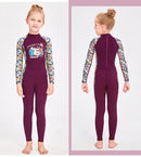 Maiô infantil feminino novo, com proteção UV, manga comprida, ideal para meninas de 2 a 12 anos.