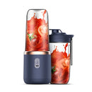 Liquidificador Elétrico Portátil com 6 Lâminas e Capacidade para 2 Copos, Ideal para Viagens, Recarregável via USB, Perfeito para Sucos de Frutas Frescas e Smoothies.