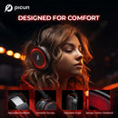 Picun G2 2.4G Fone de Ouvido Gamer Sem Fio Bluetooth com Baixa Latência de 5ms, Som Surround 7.1 e Microfone com Cancelamento Eletrônico de Ruído (ENC) para PC, PS4, PS5 e Celular.