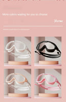 Óculos de natação HD antiembaçantes com protetores auriculares, à prova de vazamentos, ajustáveis, de silicone de alta qualidade, para adultos, homens e mulheres.