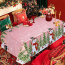 Toalha de mesa de plástico com flocos de neve natalinos, decoração de Natal para casa, Natal 2025, enfeite de mesa de Natal, Ano Novo 2026