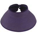 Chapéu de palha dobrável com aba larga e viseira enrolável para mulheres, modelo 2023, ideal para o verão, com proteção UV, perfeito para praia e viagens.