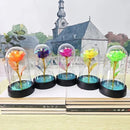 Rosas artificiais, presente de Dia dos Namorados para namorada, rosa eterna com luz LED, flor metalizada, decoração de casamento, presentes de Natal.