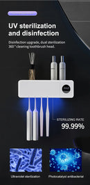 Esterilizador de escova de dentes elétrico UV com carregamento USB, suporte de parede para escova de dentes de banheiro com visor digital.