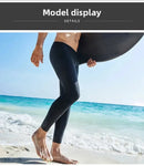 Calção de banho masculino XJY Long Nine Parts, preto, de secagem rápida, ideal para mergulho, praia, snorkeling e mergulho em geral, tamanho grande, com proteção solar.