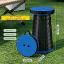 Cadeira dobrável telescópica portátil de plástico, banquinho leve e ajustável para pesca, praia e camping, assento dobrável compacto para uso externo.
