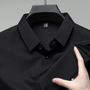 Camisa masculina de manga curta, lisa, para uso casual nos negócios, ideal para o verão. Confortável e versátil, não precisa passar.