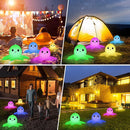 Lâmpadas solares para flutuação na água em formato de polvo, bolas infláveis brilhantes com cores que mudam, para piscina, lago, luminária suspensa, iluminação externa.