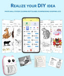 Impressora térmica portátil mini para impressão de fotos de gatos, impressora térmica de bolso para etiquetas de 58 mm, impressão sem fio Bluetooth, compatível com Android e iOS.