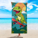 Toalha de praia grande com estampa de capivara, golfinho, polvo e outros (1 unidade). Secagem rápida e absorção de água. Ideal para natação, férias e camping.