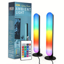 Barra de luz RGB com ritmo musical, modelo atualizado e recarregável via USB, ideal para decoração de Natal em mesa.