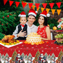 Toalha de mesa de plástico com flocos de neve natalinos, decoração de Natal para casa, Natal 2025, enfeite de mesa de Natal, Ano Novo 2026