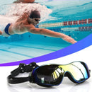 Óculos de natação de alta definição, à prova d'água e antiembaçante, com armação média para adultos, para homens e mulheres, feitos de silicone.