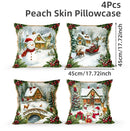 Conjunto de 4 capas de almofada "Feliz Natal", decoração para casa, enfeite de Natal 2025, capa de almofada decorativa, presentes de Natal e Ano Novo 2026.