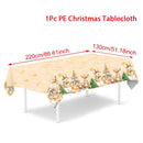 Toalha de mesa de plástico com flocos de neve natalinos, decoração de Natal para casa, Natal 2025, enfeite de mesa de Natal, Ano Novo 2026