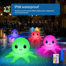 Lâmpadas solares para flutuação na água em formato de polvo, bolas infláveis brilhantes com cores que mudam, para piscina, lago, luminária suspensa, iluminação externa.