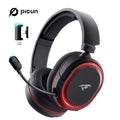 Picun G2 2.4G Fone de Ouvido Gamer Sem Fio Bluetooth com Baixa Latência de 5ms, Som Surround 7.1 e Microfone com Cancelamento Eletrônico de Ruído (ENC) para PC, PS4, PS5 e Celular.