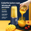 Liquidificador Elétrico Portátil com 6 Lâminas e Capacidade para 2 Copos, Ideal para Viagens, Recarregável via USB, Perfeito para Sucos de Frutas Frescas e Smoothies.