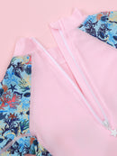 Maiô infantil feminino novo, com proteção UV, manga comprida, ideal para meninas de 2 a 12 anos.