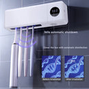 Esterilizador de escova de dentes elétrico UV com carregamento USB, suporte de parede para escova de dentes de banheiro com visor digital.