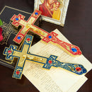 Nova Cruz Ortodoxa 2026 Decoração de Igreja Religiosa Pendurada na Parede Bênção Ortodoxa Cruz Peitoral cruces colgante Caixa Presente