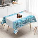 Toalha de mesa de plástico com flocos de neve natalinos, decoração de Natal para casa, Natal 2025, enfeite de mesa de Natal, Ano Novo 2026
