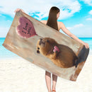 Toalha de praia grande com estampa de capivara, golfinho, polvo e outros (1 unidade). Secagem rápida e absorção de água. Ideal para natação, férias e camping.