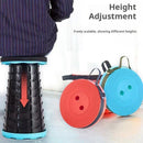 Cadeira dobrável telescópica portátil de plástico, banquinho leve e ajustável para pesca, praia e camping, assento dobrável compacto para uso externo.