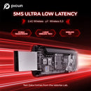 Picun G2 2.4G Fone de Ouvido Gamer Sem Fio Bluetooth com Baixa Latência de 5ms, Som Surround 7.1 e Microfone com Cancelamento Eletrônico de Ruído (ENC) para PC, PS4, PS5 e Celular.