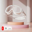 Óculos de natação HD antiembaçantes com protetores auriculares, à prova de vazamentos, ajustáveis, de silicone de alta qualidade, para adultos, homens e mulheres.