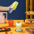 Liquidificador Elétrico Portátil com 6 Lâminas e Capacidade para 2 Copos, Ideal para Viagens, Recarregável via USB, Perfeito para Sucos de Frutas Frescas e Smoothies.