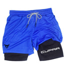 Shorts esportivos masculinos dois em um, com camada dupla e respirabilidade rápida, ideais para uso casual, corrida e outras atividades esportivas no verão.