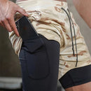 Calções de treino masculinos para o verão, para corrida, fitness e ginásio, 2 em 1, de secagem rápida, com forro duplo.