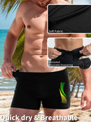 Calção de banho masculino com estampas da moda, secagem rápida, estilo boxer, com cordão, roupa íntima para banho infantil.