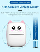 Impressora térmica portátil mini para impressão de fotos de gatos, impressora térmica de bolso para etiquetas de 58 mm, impressão sem fio Bluetooth, compatível com Android e iOS.