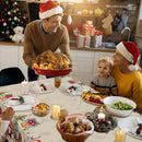 Toalha de mesa de plástico com flocos de neve natalinos, decoração de Natal para casa, Natal 2025, enfeite de mesa de Natal, Ano Novo 2026