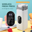 Liquidificador Elétrico Portátil com 6 Lâminas e Capacidade para 2 Copos, Ideal para Viagens, Recarregável via USB, Perfeito para Sucos de Frutas Frescas e Smoothies.