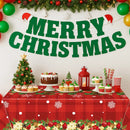 Toalha de mesa de plástico com flocos de neve natalinos, decoração de Natal para casa, Natal 2025, enfeite de mesa de Natal, Ano Novo 2026