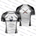 Camiseta de compressão feminina masculina com estampa de desenho animado da Hello Kitty, ideal para treino de Jiu-Jitsu, academia, moda esportiva, respirável e perfeita para praia.