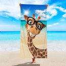 Toalha de praia grande com estampa de capivara, golfinho, polvo e outros (1 unidade). Secagem rápida e absorção de água. Ideal para natação, férias e camping.